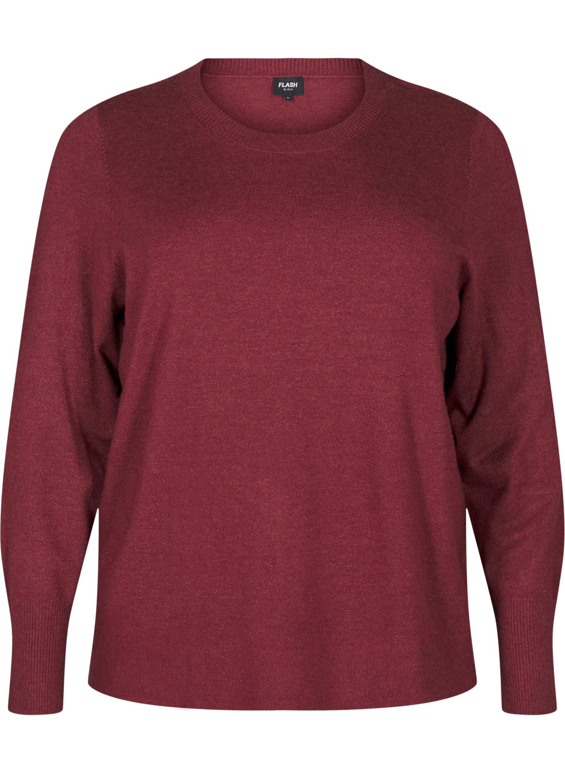 ZizziFLASH &ndash; Strickpullover mit Rundhalsausschnitt, Rot, Packshot image number 0