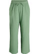 Hoch taillierte Hose aus Baumwoll-Musselin mit weitem Bein, Gr&uuml;n, Packshot image number 0