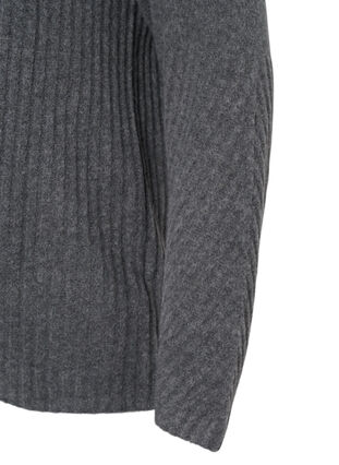 Rollkragenpullover mit Rippstruktur, Dark Grey Melange, Packshot image number 2