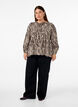 Peplum-Bluse mit Bindedetail und Zebraprint, Braun, Model image number 1