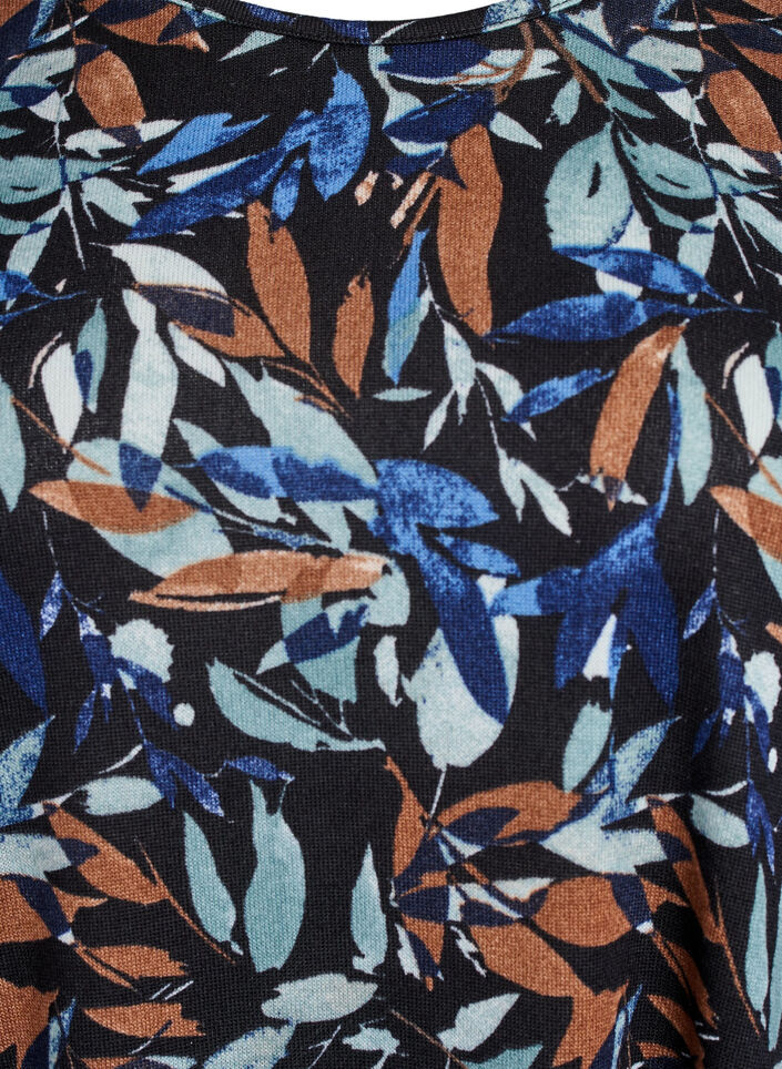 Gemusterte Bluse mit langen &Auml;rmeln, Blau, Packshot image number 2