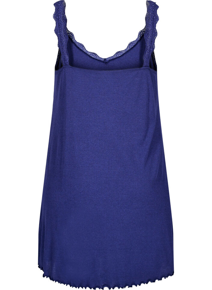 Nachthemd mit Spitzensaum, Blau, Packshot image number 1