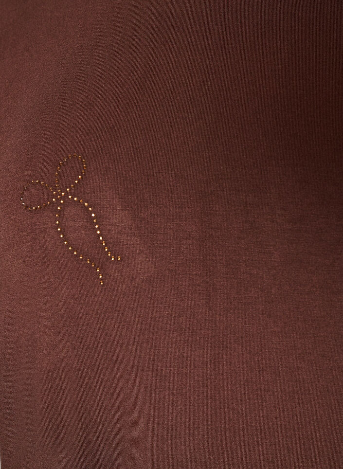 T-Shirt aus Viskose mit Strasssteinen, Braun, Packshot image number 2