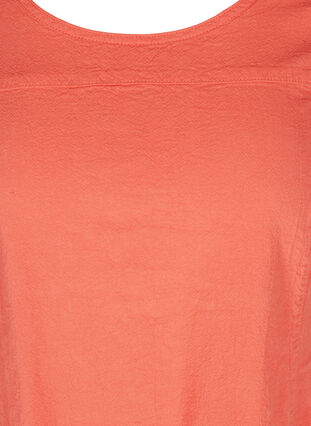 Kurzarm Kleid aus Baumwolle, Hot Coral, Packshot image number 2