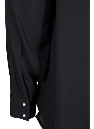 Langarm Bluse mit hohem Kragen, Black, Packshot image number 3