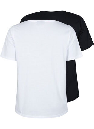 FLASH - 2er-Pack T-Shirts mit V-Ausschnitt, White/Black, Packshot image number 1