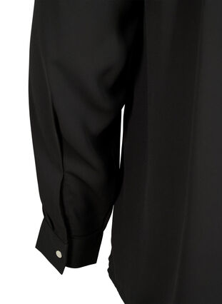  Langärmelige Bluse mit Falten am Rücken, Black, Packshot image number 3