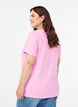 Einfarbiges Basic-T-Shirt aus Baumwolle, Pink, Model image number 2