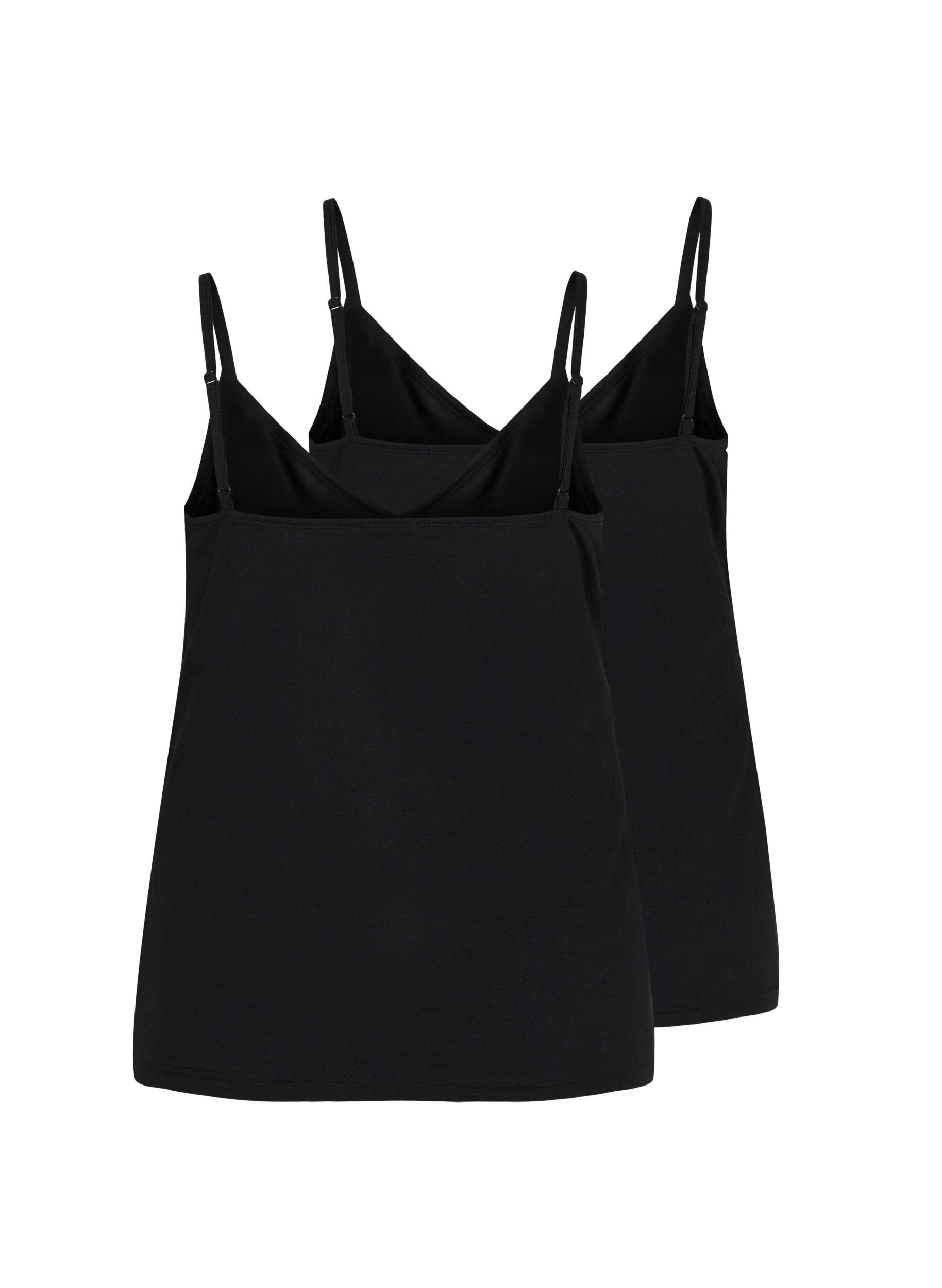 Zizzi2er-Pack Basic-Top aus Baumwolle, Black/Black, Packshot image number 1