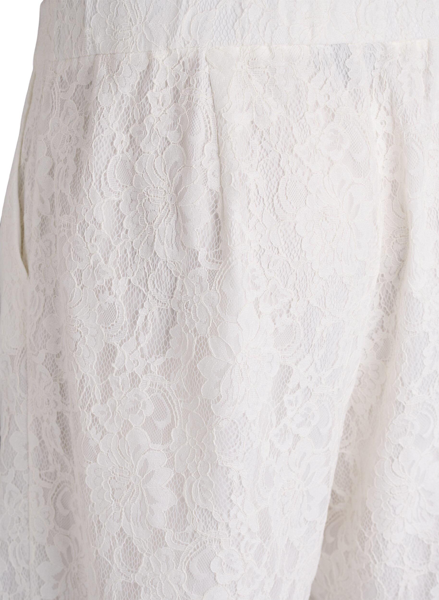 ZizziHoch taillierte Bermudashorts aus Spitze, Vanille, Packshot image number 3