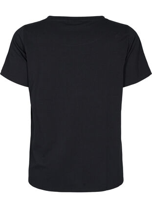 Baumwoll-T-Shirt mit Aufdruck und kurzen Ärmeln, Black Take The Time, Packshot image number 1