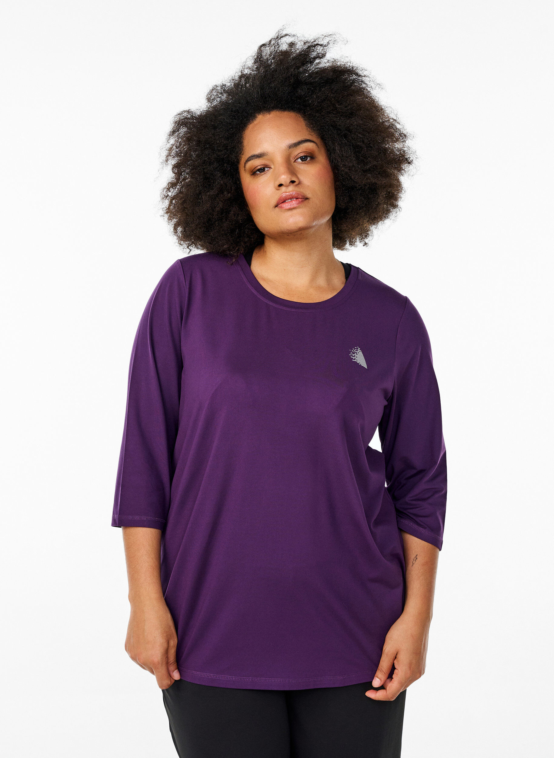 ZizziTrainingsshirt mit 3/4-&Auml;rmeln, Lila, Model image number 0