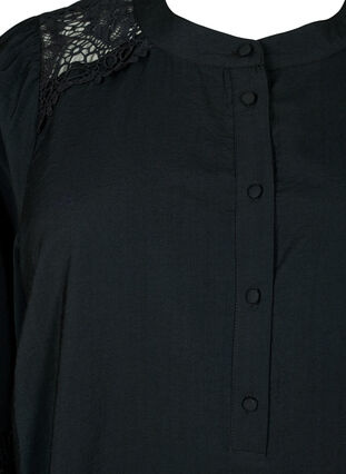  Bluse aus Viskose mit Häkeleien, Black, Packshot image number 2