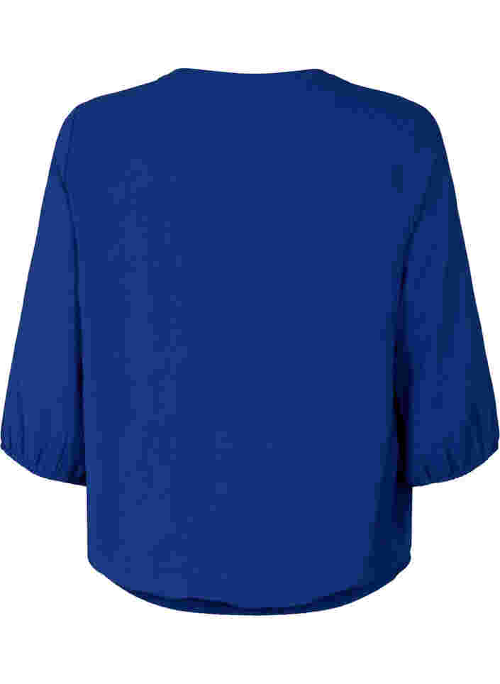 Bluse mit Smok und 3/4-Ärmeln, Blue Depths, Packshot image number 1