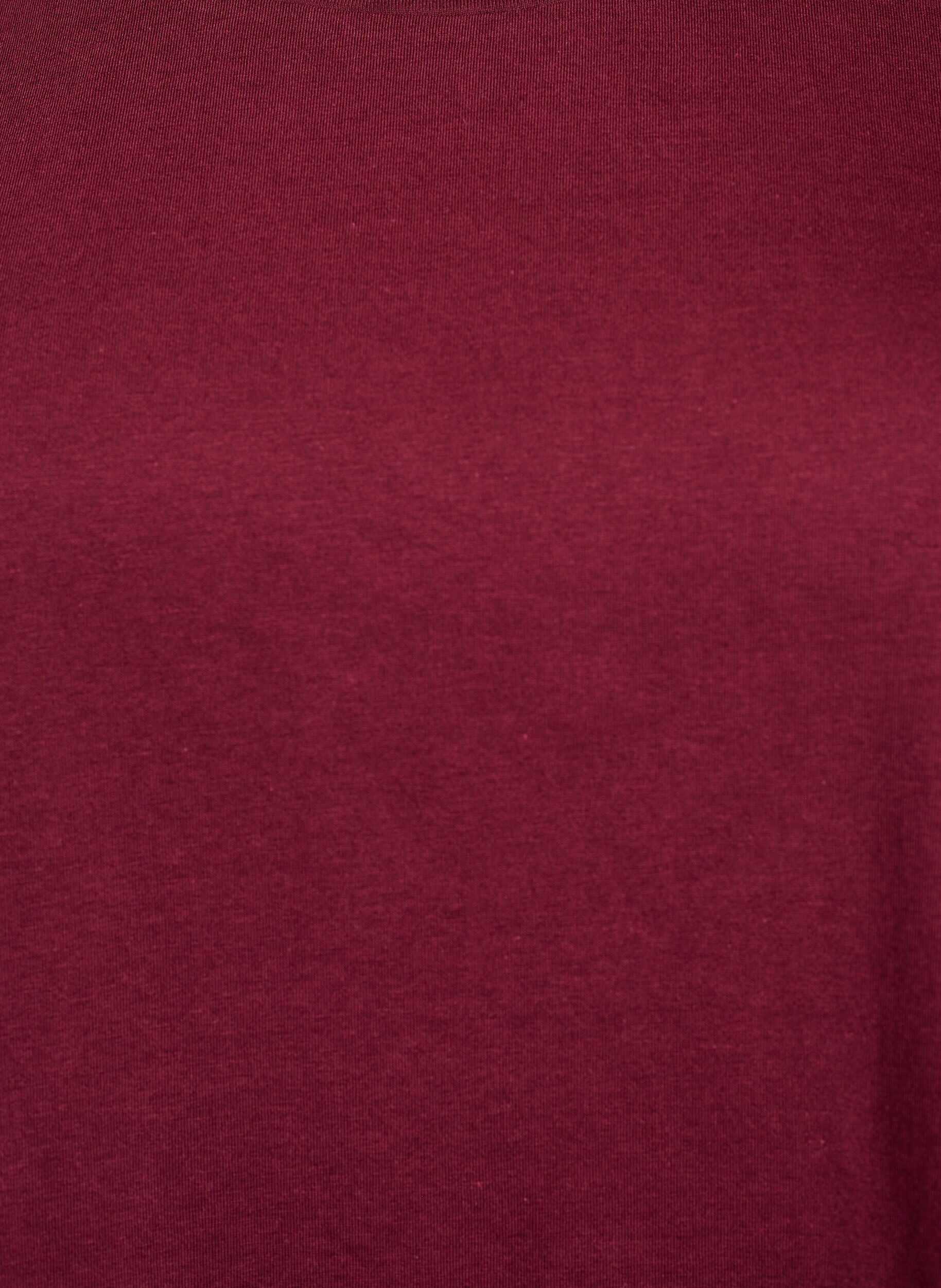 ZizziKurz&auml;rmliges T-Shirt aus einer Baumwollmischung, Dunkles Bordeaux, Packshot image number 2