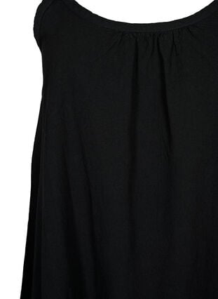 Baumwollkleid mit dünnen Trägern und A-Linie, Black, Packshot image number 2