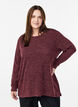 Lang&auml;rmelige Bluse mit Struktur, Dunkles Bordeaux, Model image number 0
