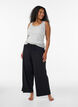 Gerippte Pyjamahose mit geraden Beinen, Schwarz, Model image number 0