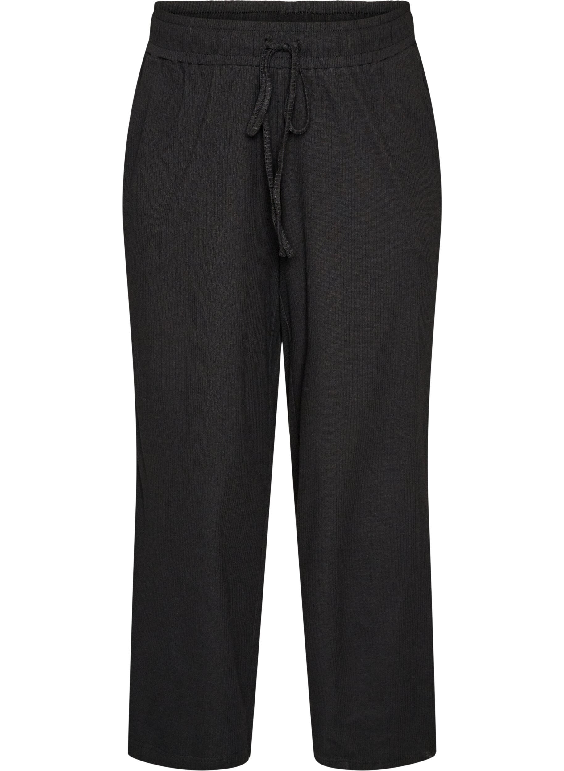 Gerippte Pyjamahose mit geraden Beinen