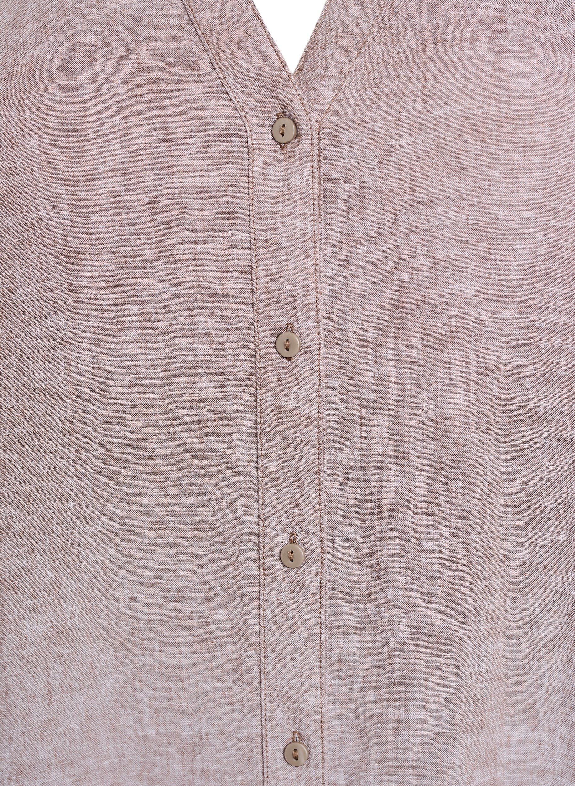 ZizziLange Bluse aus Leinen und Viskose, Braun, Packshot image number 2