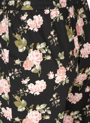 Schlafanzughose aus Baumwolle mit Blumenmuster, Black w. Flower, Packshot image number 3