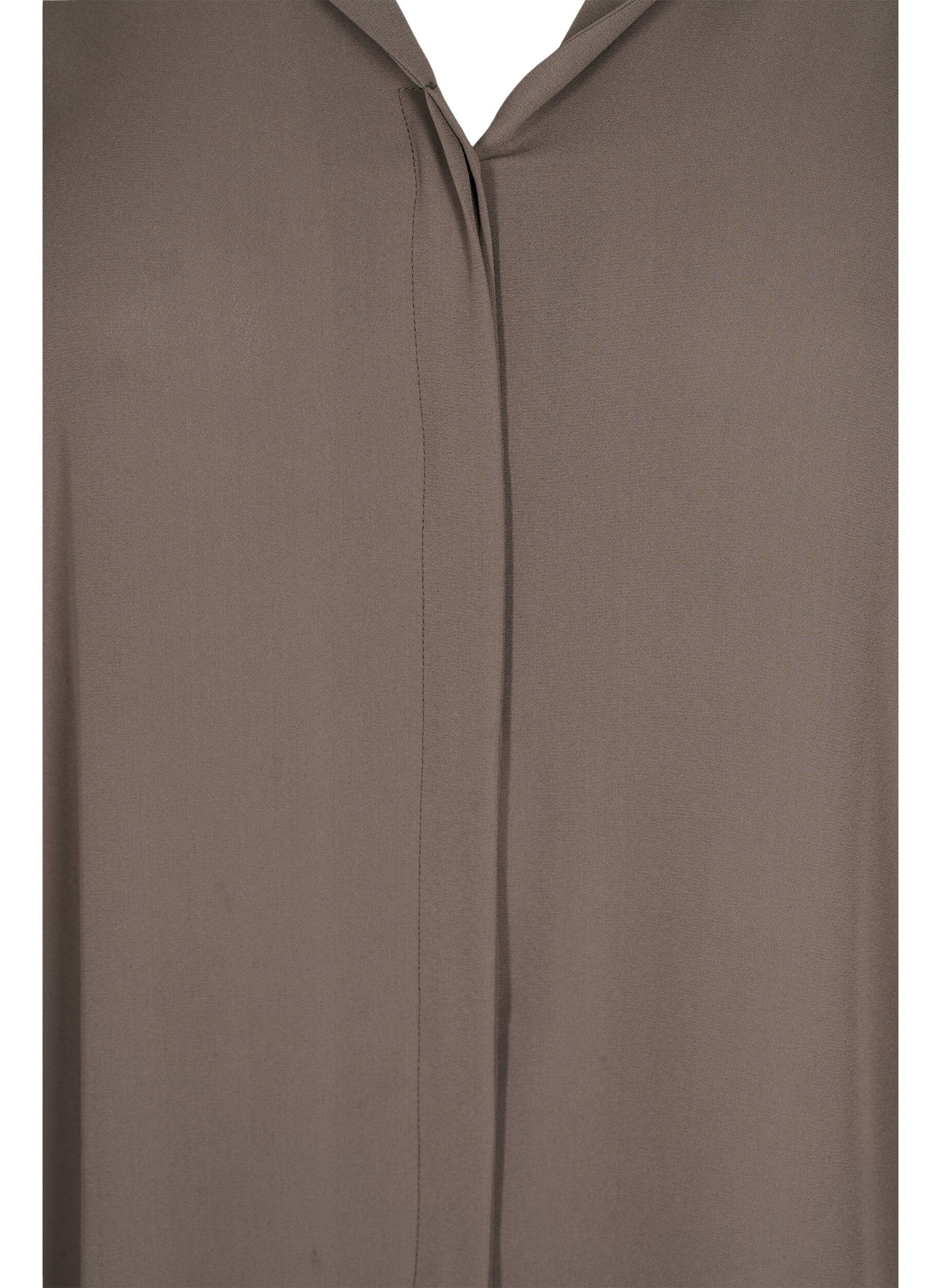 ZizziUnifarbenes Hemd mit V-Ausschnitt, Falcon, Packshot image number 2