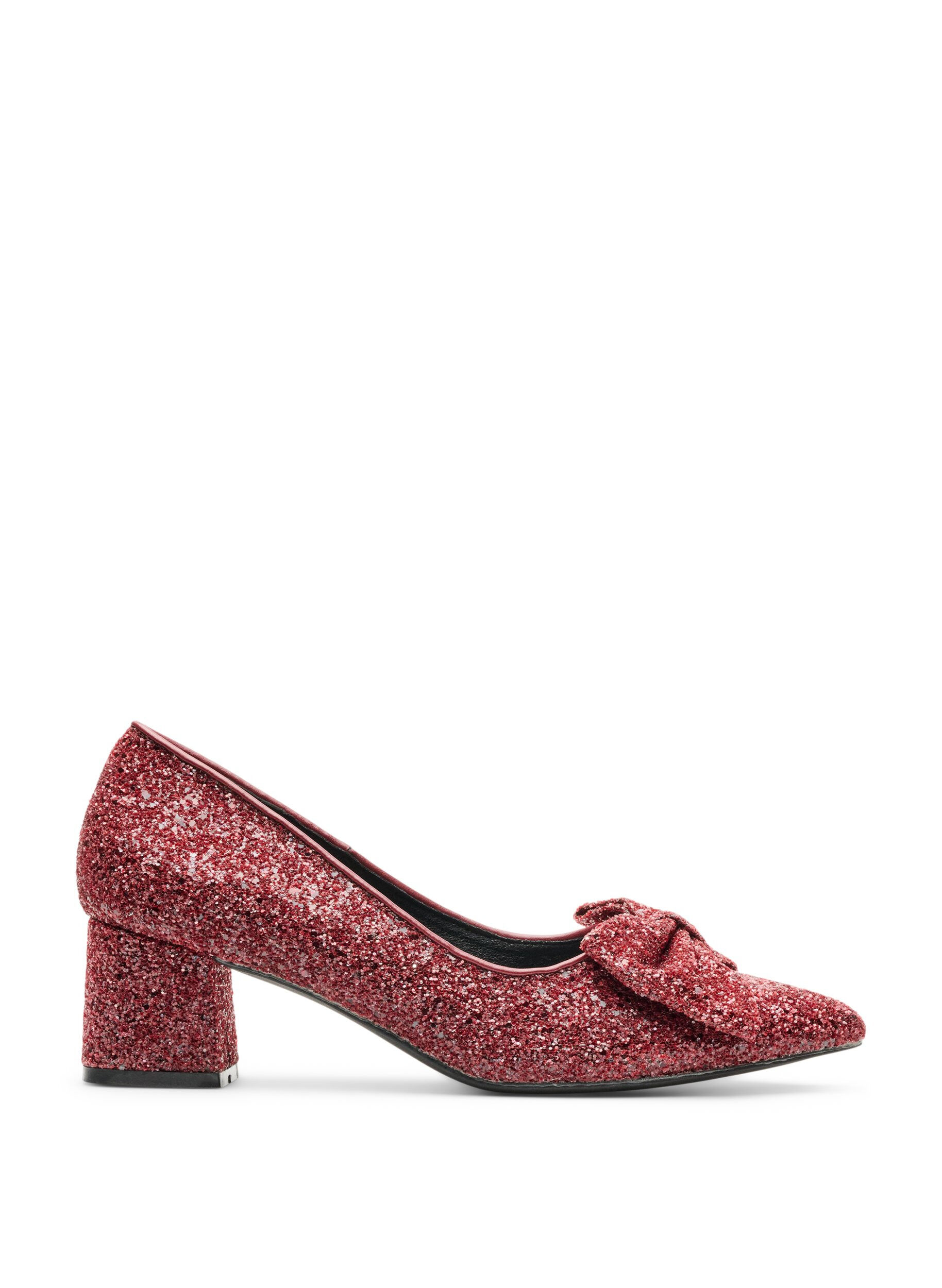 Glitzer-Pumps mit Schleife
