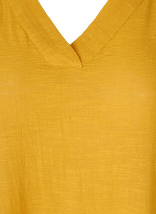 Kurzarm Tunika aus Baumwolle, Golden Yellow, Packshot image number 2