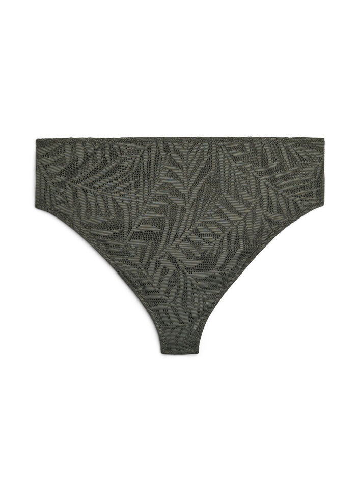 Brasilianischer Bikini-Slip aus strukturiertem Mesh, Gr&uuml;n, Packshot image number 1