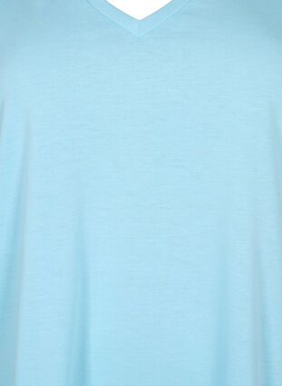 Kurzärmeliges T-Shirt mit V-Ausschnitt, Sky Blue, Packshot image number 2