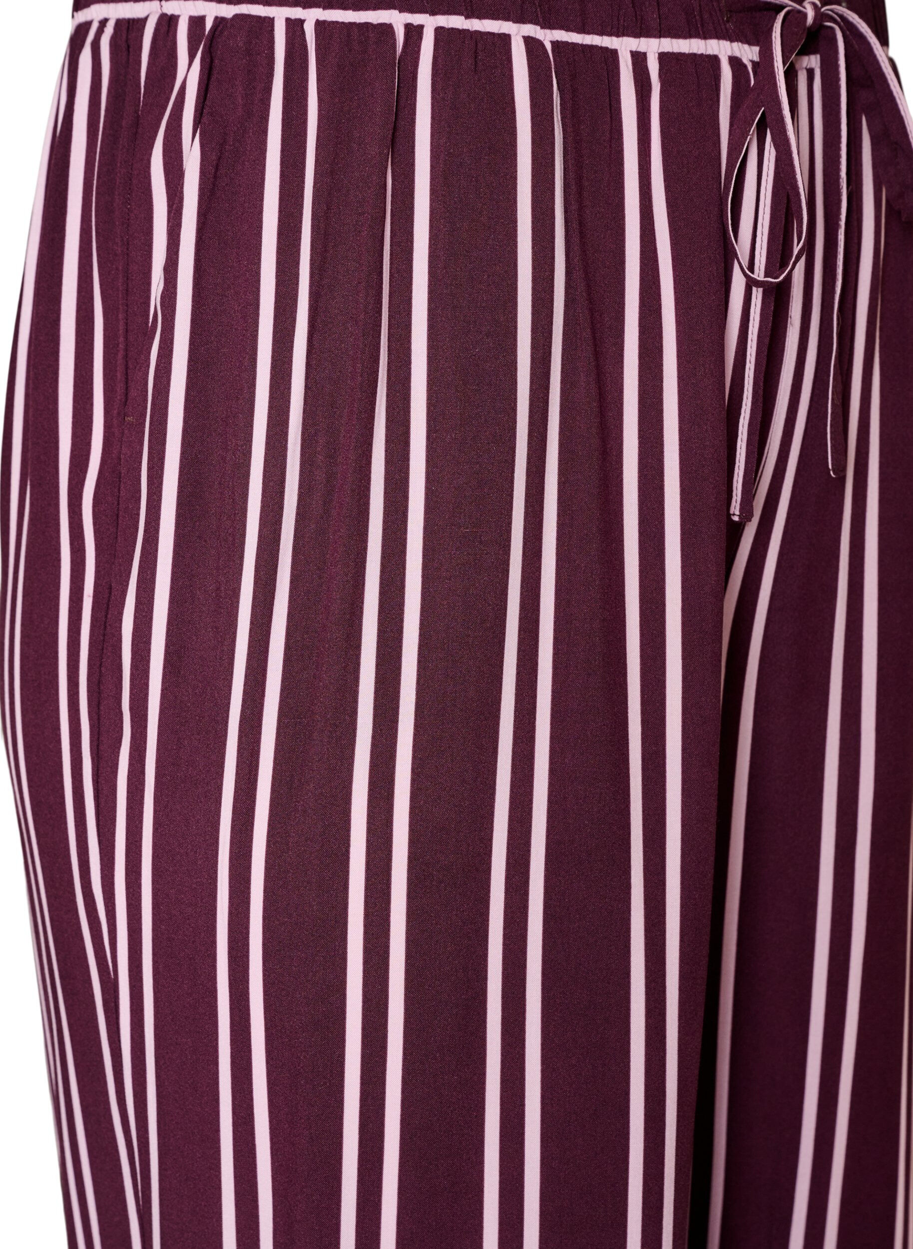 ZizziLockere Nachthose mit Streifen, Dunkles Bordeaux, Packshot image number 2