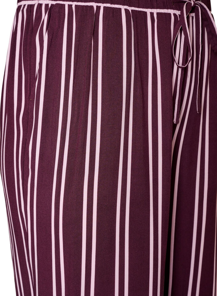 Lockere Nachthose mit Streifen, Dunkles Bordeaux, Packshot image number 2