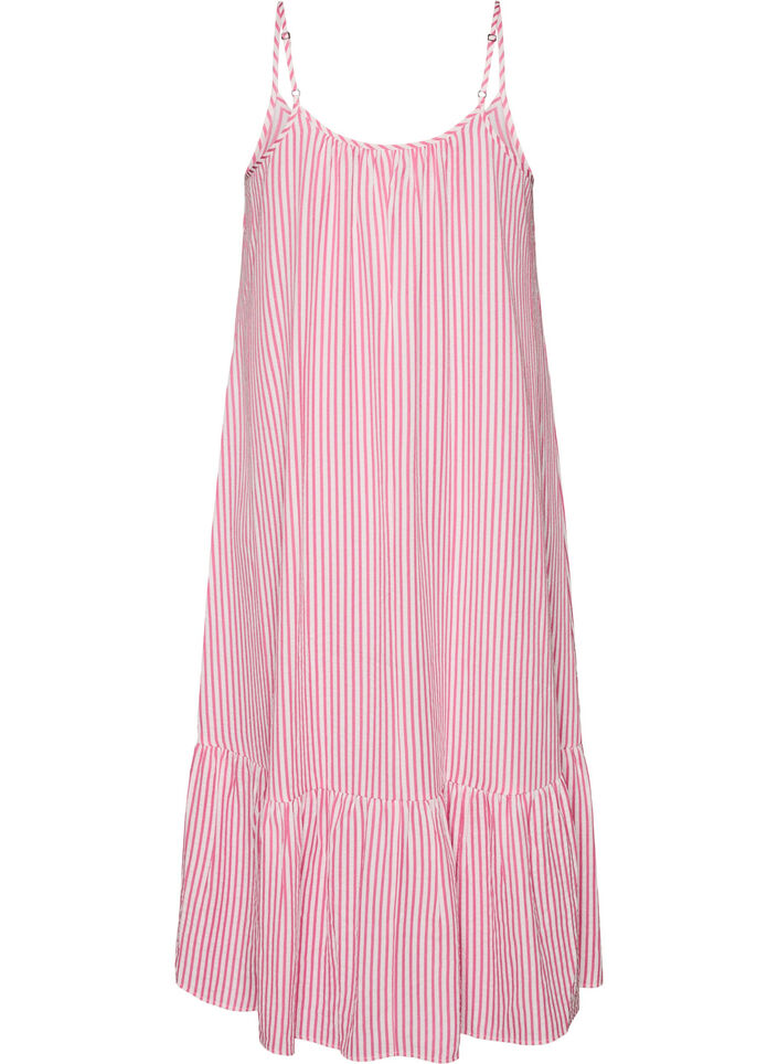 Sommerkleid mit Streifen und A-Linie, Pink, Packshot image number 1