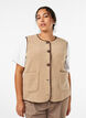 Weste aus Teddyfleece mit kontrastfarbenen Details, Beige, Model image number 0