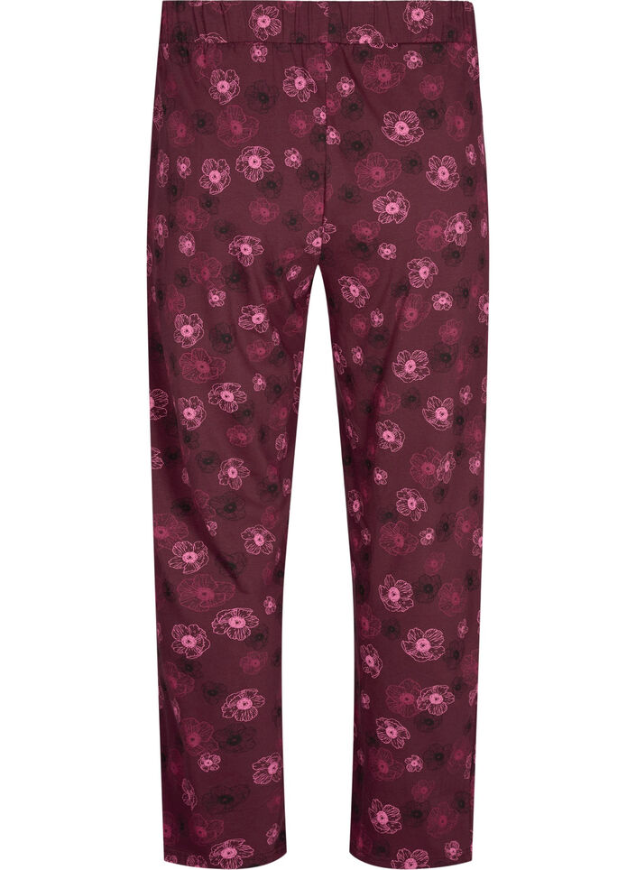 Cotton Pyjamas Hose mit Druck, Dunkles Bordeaux, Packshot image number 1