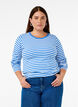 Gestreifte Bluse mit langen Ärmeln, Blau, Model image number 0