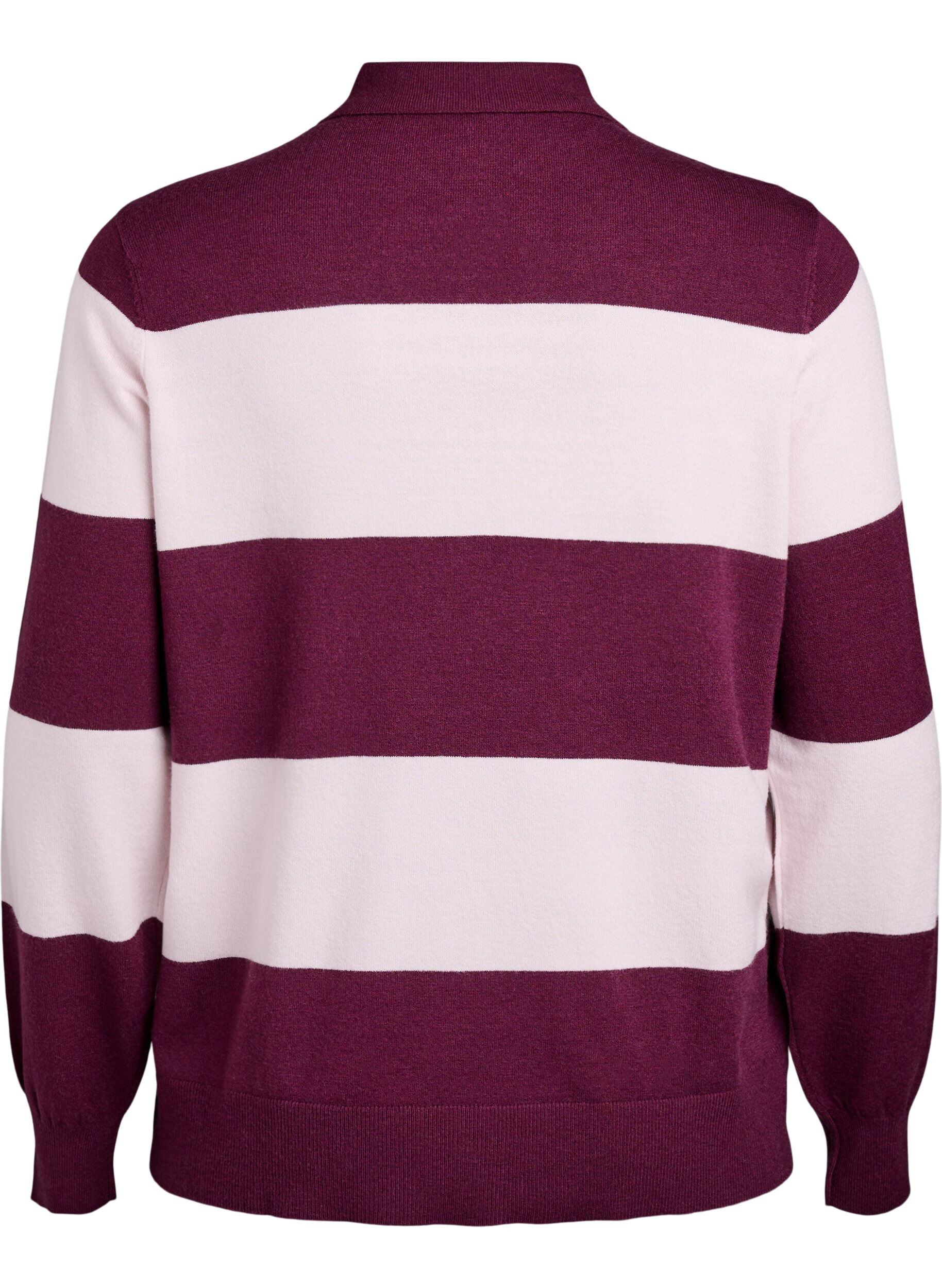 ZizziStrickbluse mit Kragen, Rot, Packshot image number 1