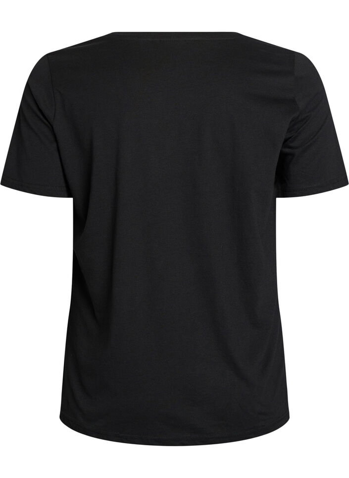 T-Shirt mit Print, Schwarz, Packshot image number 1