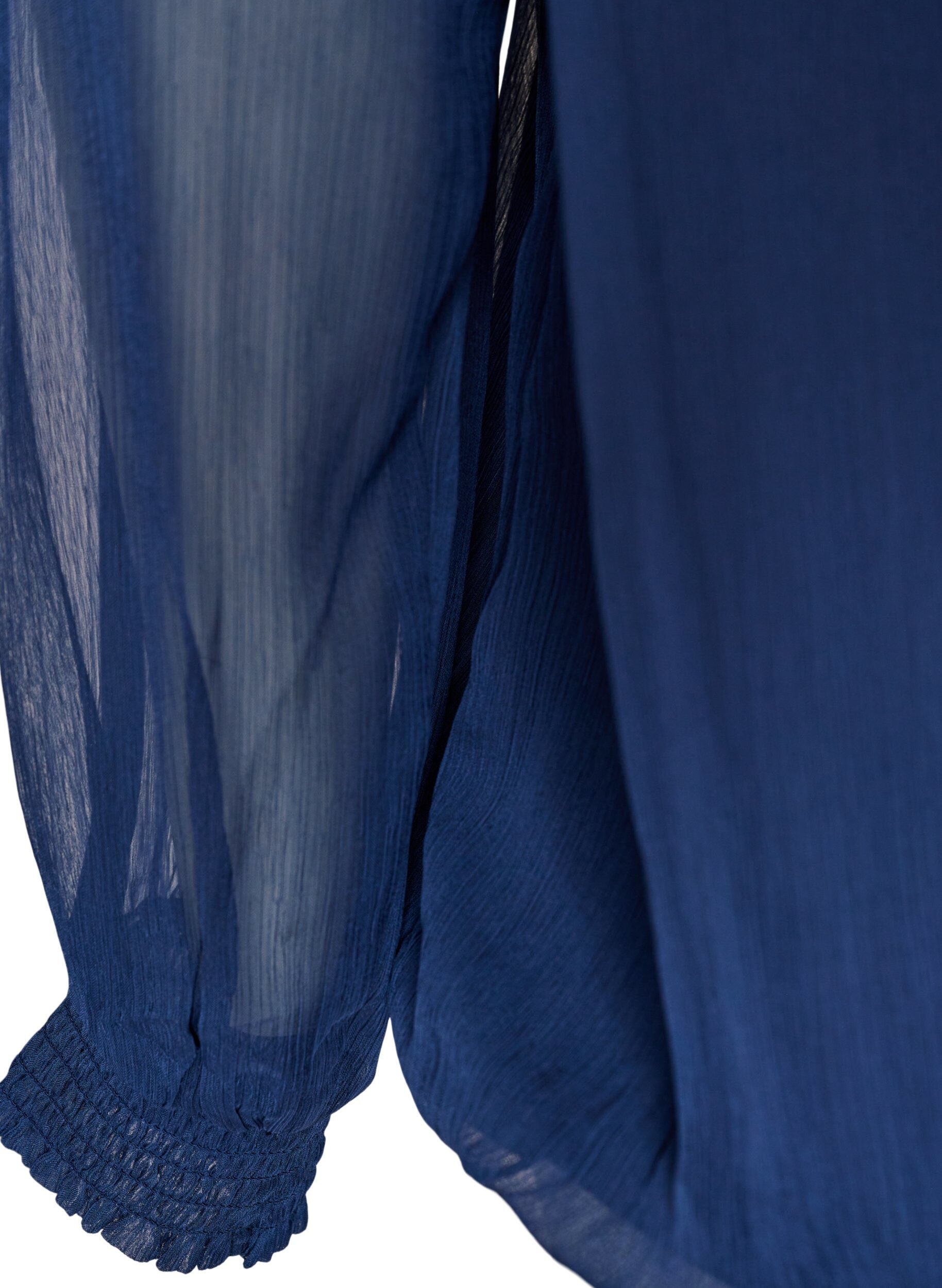 ZizziBluse aus Chiffon mit transparenten &Auml;rmeln, Blau, Packshot image number 3