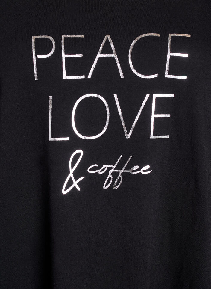 Kurzärmeliges Nachthemd aus Bio-Baumwolle, Schwarz, Packshot image number 2