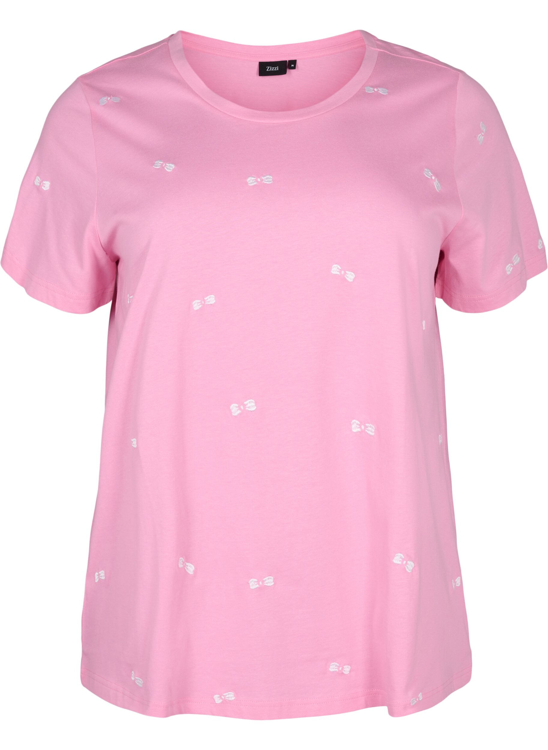 ZizziT-Shirt aus Bio-Baumwolle mit Schleifen, Roseb. W. Bow Emb., Packshot image number 0