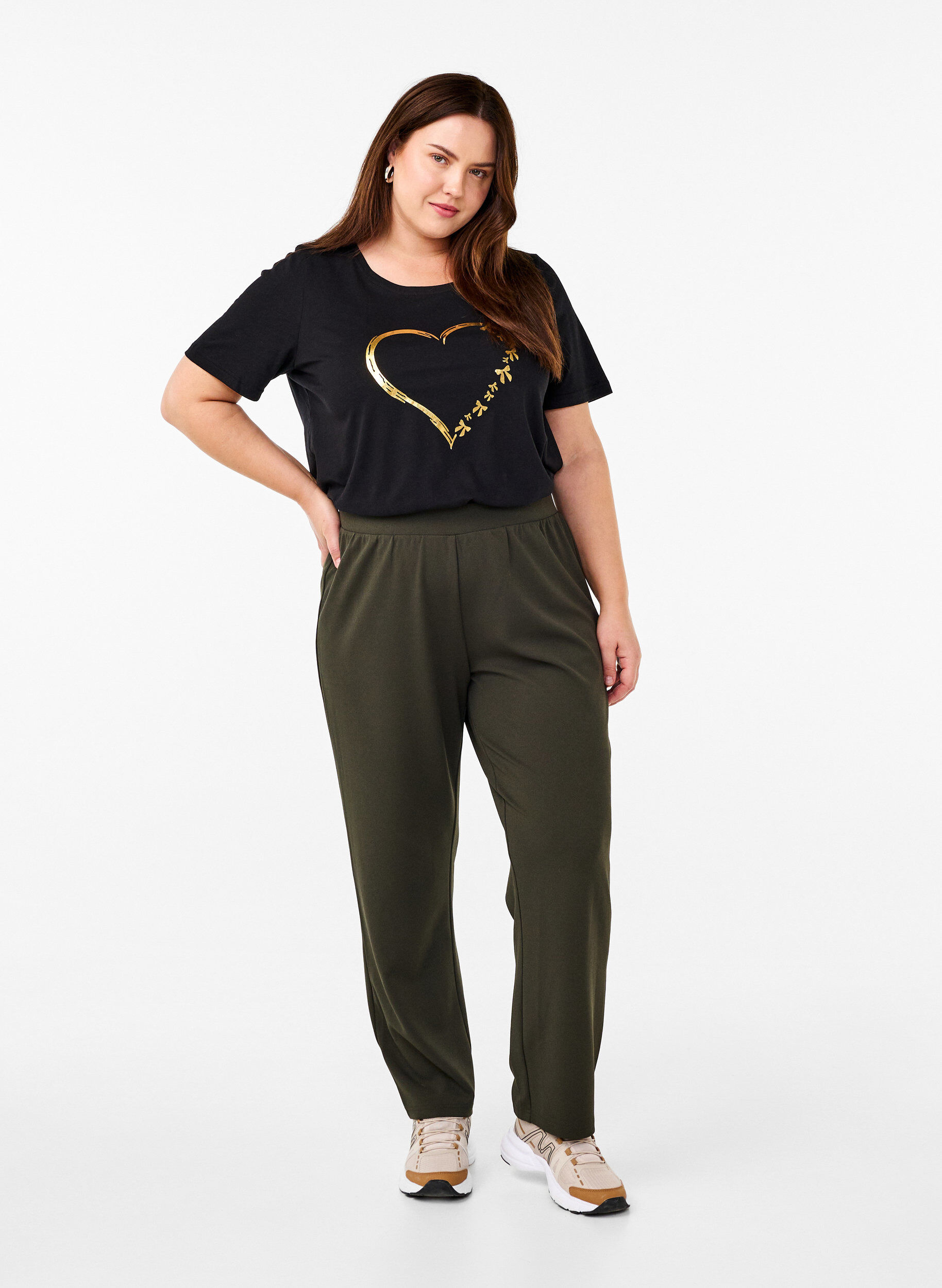 ZizziFLASH - T-Shirt mit Print, Schwarz, Model image number 1