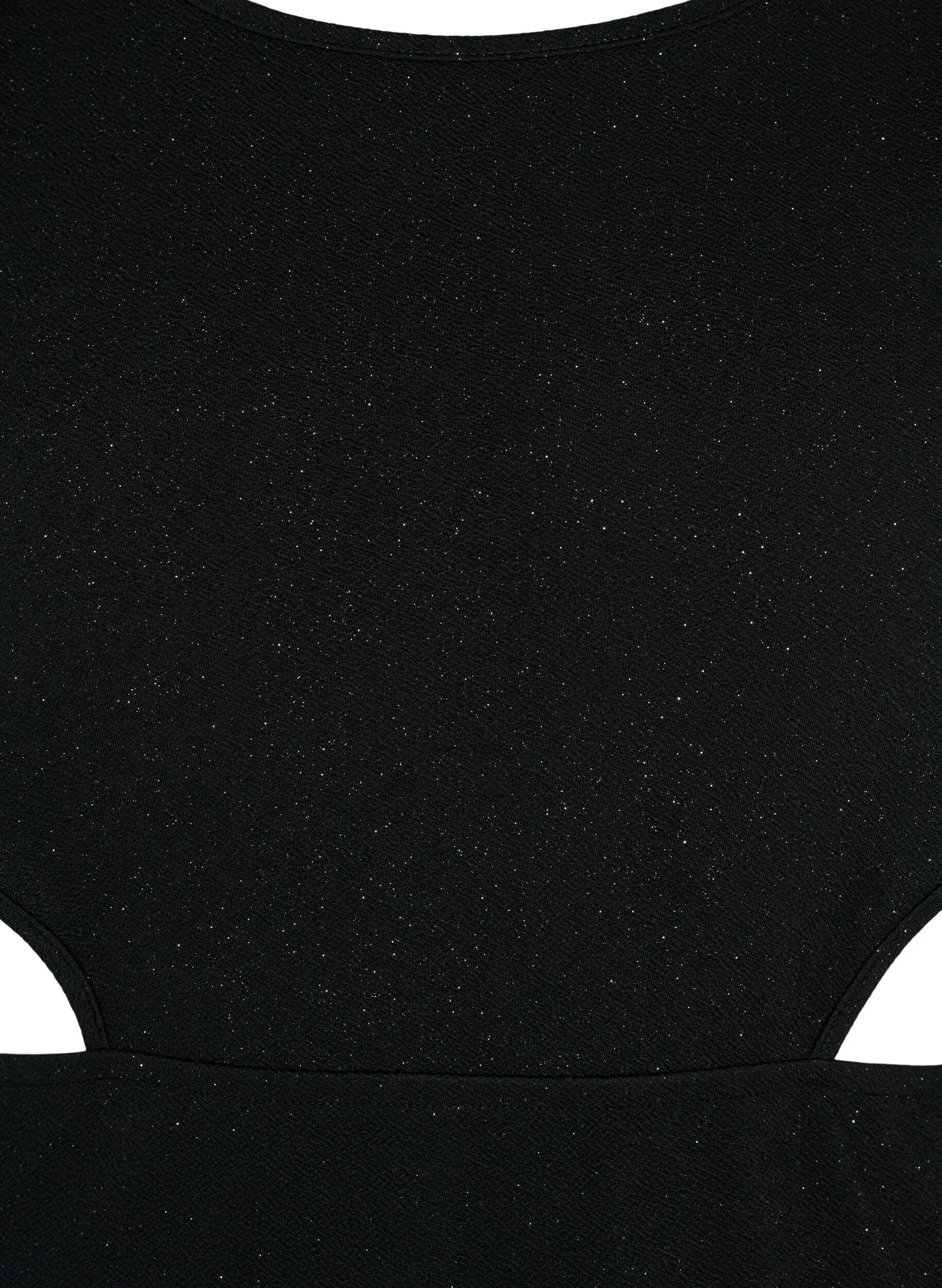 Zizzi&Auml;rmelloses Kleid mit ausgeschnittenem Teil, Black, Packshot image number 2