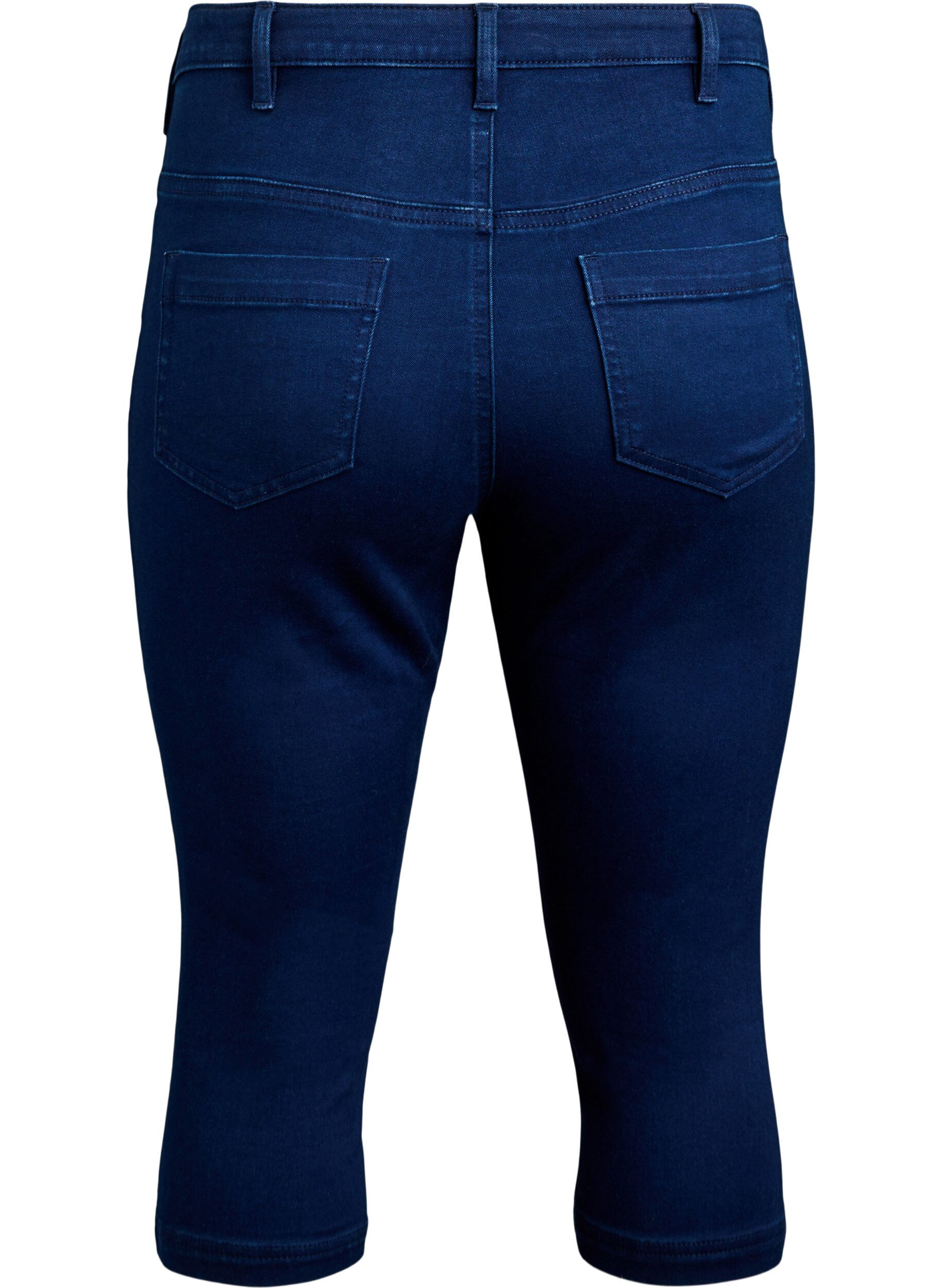ZizziAmy Caprijeans mit hohem Taille und Super Slim Fit, Blau, Packshot image number 1