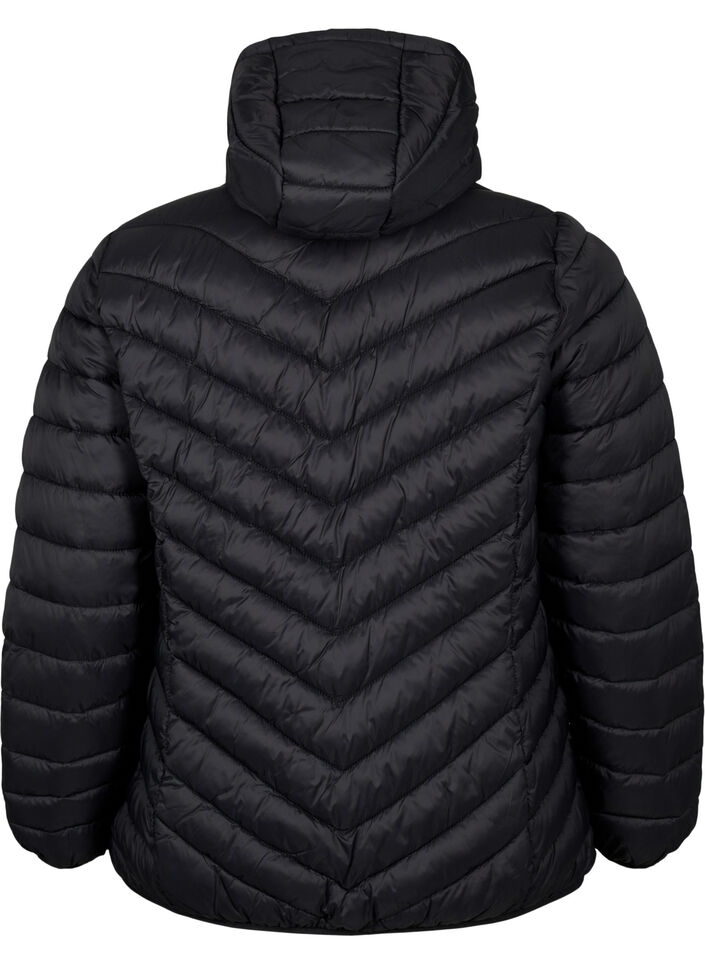 Leichte Steppjacke mit Kapuze, Schwarz, Packshot image number 1