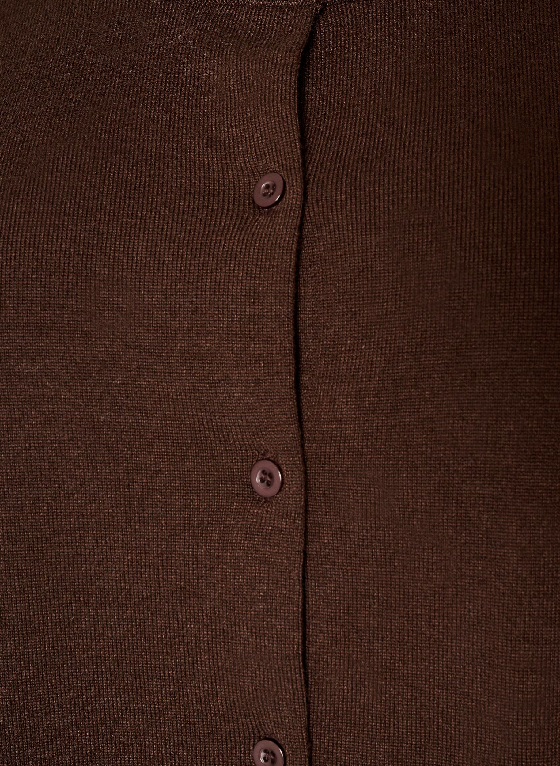 ZizziFeinstrick-Strickjacke mit Rundhalsausschnitt, Braun, Packshot image number 2