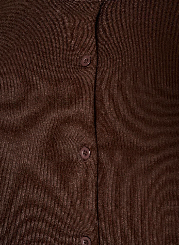 Feinstrick-Strickjacke mit Rundhalsausschnitt, Braun, Packshot image number 2