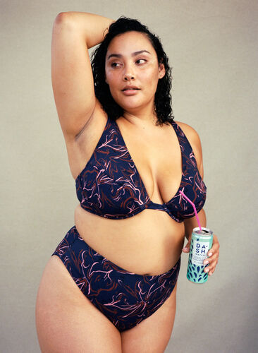 Hochtaillierter Bikinislip mit hohem Beinausschnitt, Graphic Print, Image image number 0