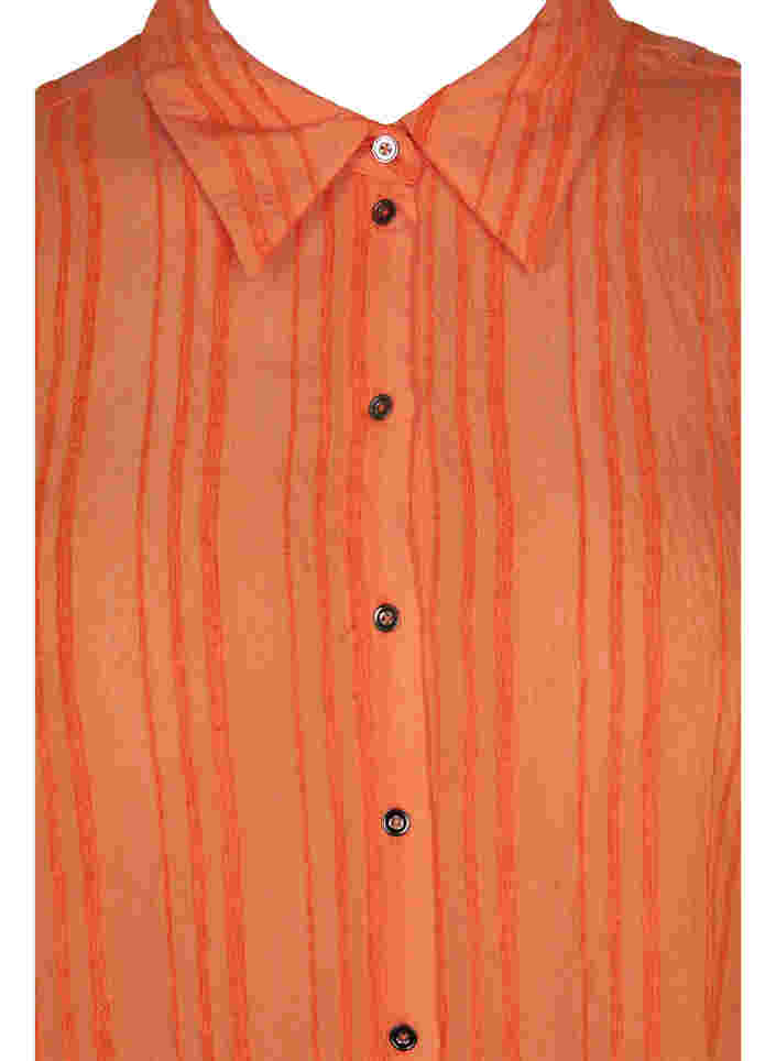 Langes gestreiftes Hemd mit langen Ärmeln, Harvest Pumpkin, Packshot image number 2