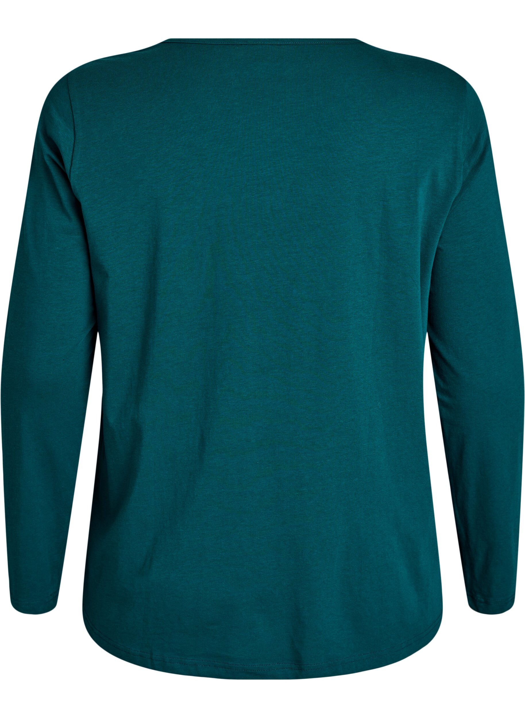 ZizziNachtshirt aus Baumwolle mit Print auf der Vorderseite, T&uuml;rkis, Packshot image number 1